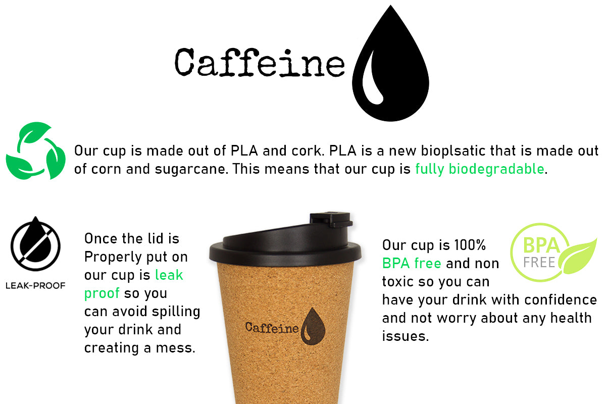 Caffeine Drop Leak Proof Biodegradable Reusable Coffee/Tea Cup by Joy of Cha